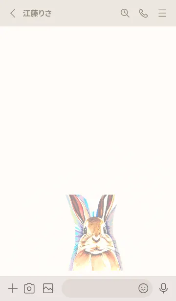 [LINE着せ替え] シンプルなウサギの水彩画きせかえの画像3