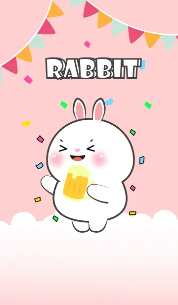 [LINE着せ替え] Cute White Rabbit Love Party Theme (JP)の画像1