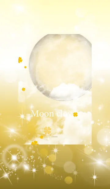 [LINE着せ替え] ゴールド : 黄金の満月と幸運四葉の画像1
