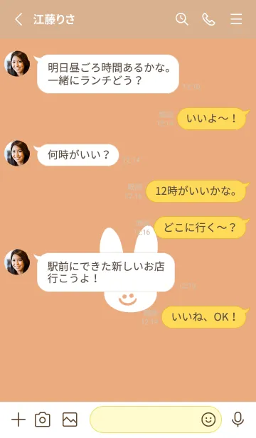 [LINE着せ替え] ホワイト ラビット 2の画像4
