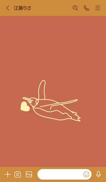 [LINE着せ替え] ペンギンとハート (ハバナローズ)の画像3