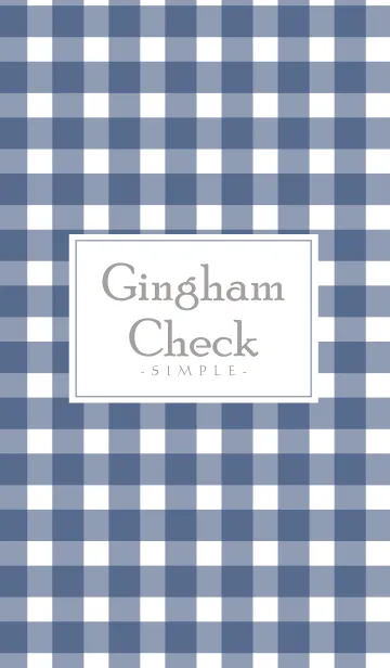 [LINE着せ替え] Gingham Check Navy-SIMPLE 16の画像1