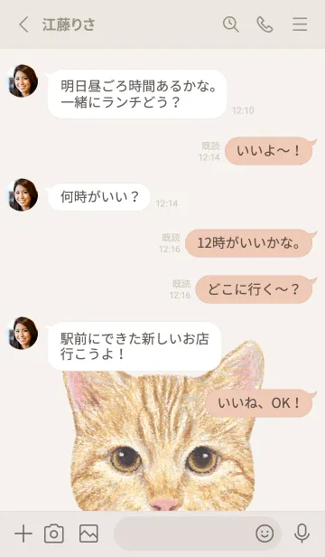 [LINE着せ替え] ICON CAT - ミックス - BEIGE/13の画像4