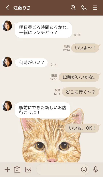 [LINE着せ替え] ICON CAT - ミックス - BROWN/13の画像4