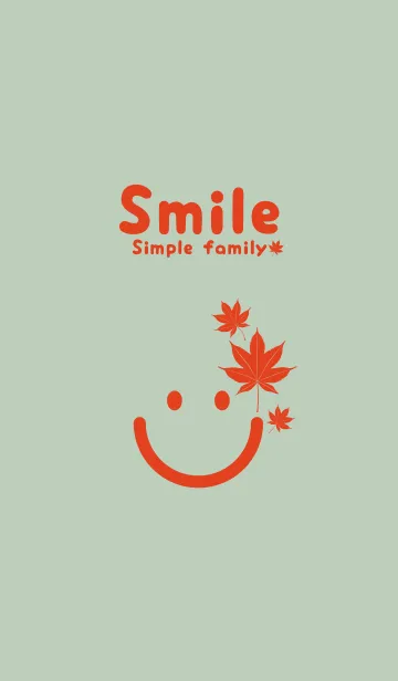 [LINE着せ替え] スマイル＆紅葉 裏葉色の画像1