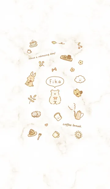 [LINE着せ替え] アイコンとマーブル♥ベージュ05_1の画像1