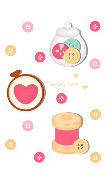 [LINE着せ替え] Mini pastel sewing theme 2の画像1