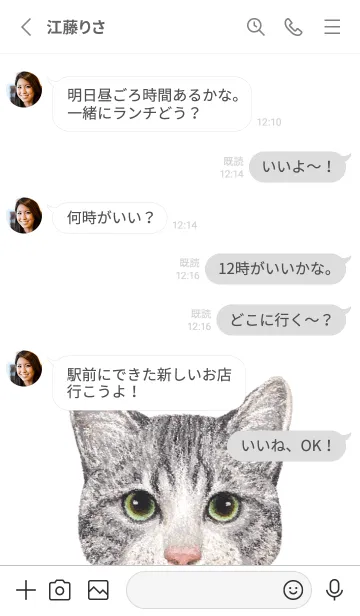 [LINE着せ替え] ICON CAT - ミックス - GRAY/14の画像4