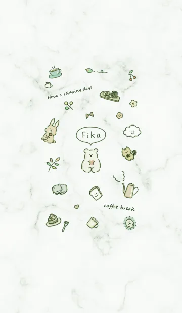 [LINE着せ替え] アイコンとマーブル♥グリーン07_1の画像1