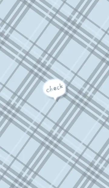 [LINE着せ替え] 吹き出しとチェック柄♦ブルー13_1の画像1