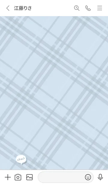 [LINE着せ替え] 吹き出しとチェック柄♦ブルー13_1の画像3
