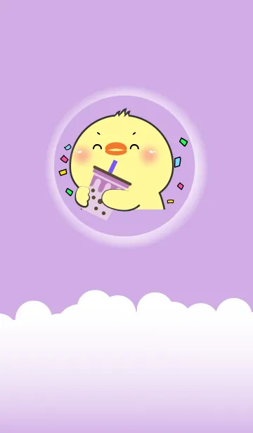 [LINE着せ替え] Simple Chick Love Purple Theme (JP)の画像1