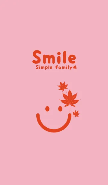 [LINE着せ替え] スマイル＆紅葉 鴇色の画像1