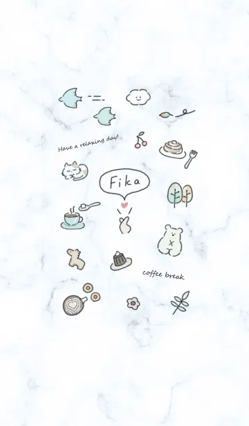 [LINE着せ替え] シンプルアイコンとマーブル♥ブルー14_1の画像1