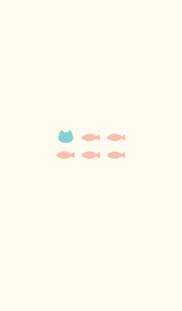 [LINE着せ替え] ねことおさかな(beige&pastel2)の画像1