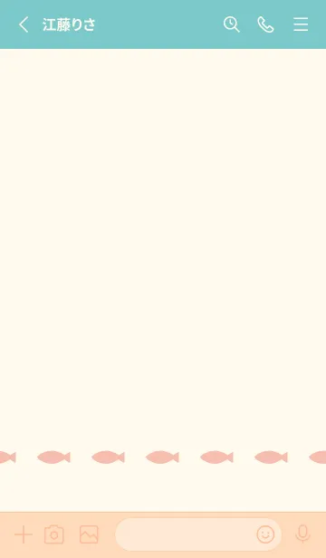 [LINE着せ替え] ねことおさかな(beige&pastel2)の画像3