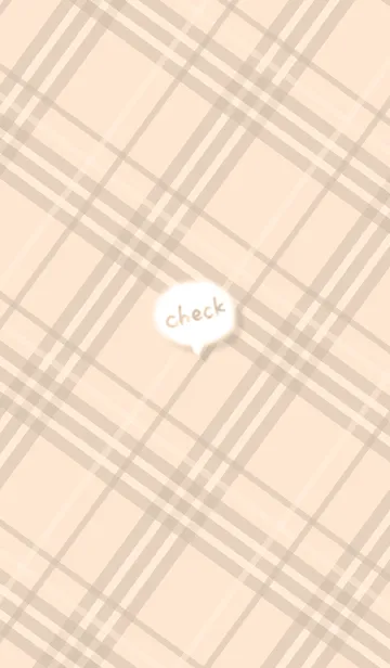 [LINE着せ替え] 吹き出しとチェック柄♦オレンジ14_1の画像1