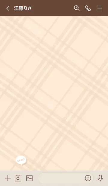 [LINE着せ替え] 吹き出しとチェック柄♦オレンジ14_1の画像3
