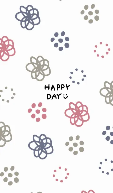 [LINE着せ替え] 手書き お花 時々水玉5の画像1