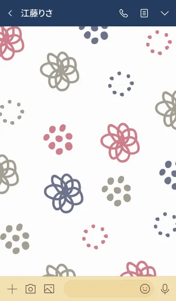 [LINE着せ替え] 手書き お花 時々水玉5の画像3