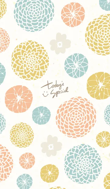 [LINE着せ替え] 和鞠 ベージュ花9の画像1