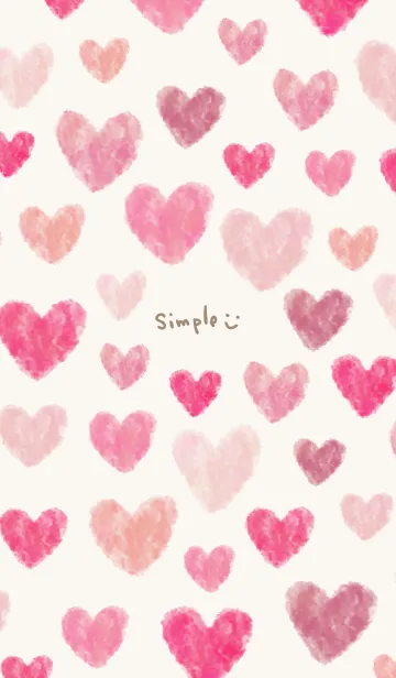 [LINE着せ替え] 水彩ピンクハート たくさん20の画像1