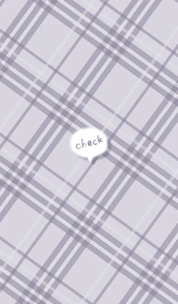 [LINE着せ替え] 吹き出しとチェック柄♦パープル04_1の画像1