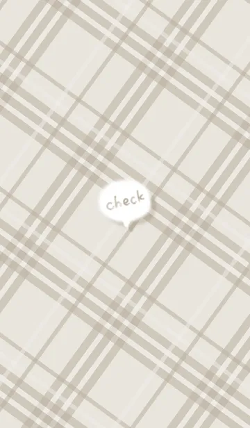 [LINE着せ替え] 吹き出しとチェック柄♦ベージュ05_1の画像1