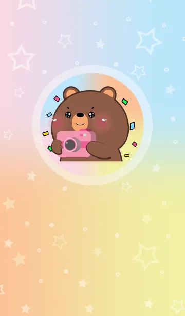 [LINE着せ替え] Simple Bear & Pastel Theme (JP)の画像1