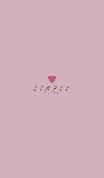 [LINE着せ替え] DUSKY PINK BROWN - SIMPLE HEART 4の画像1