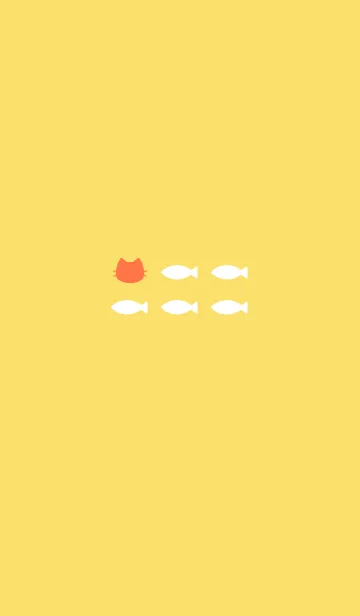 [LINE着せ替え] ねことおさかな(yellow&orange)の画像1