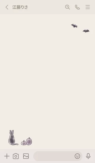 [LINE着せ替え] ハロウィンの夜の猫 -ベージュ-の画像3