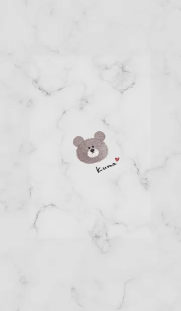 [LINE着せ替え] 水彩クマとマーブル♥グレー01_1の画像1