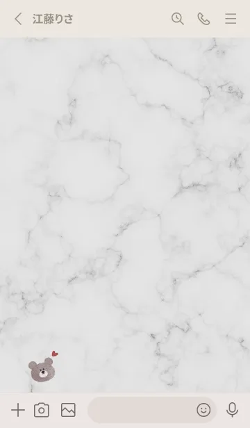 [LINE着せ替え] 水彩クマとマーブル♥グレー01_1の画像3