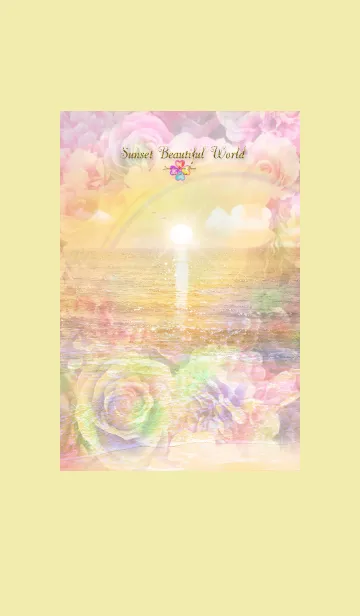 [LINE着せ替え] 運気上昇 癒しのビーチ Rainbow Rose#の画像1