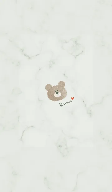 [LINE着せ替え] 水彩クマとマーブル♥グリーン07_1の画像1