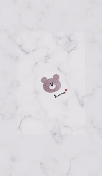 [LINE着せ替え] 水彩クマとマーブル♥グレージュ02_1の画像1