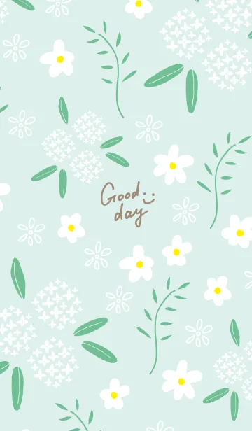 [LINE着せ替え] 白い花々と葉13の画像1