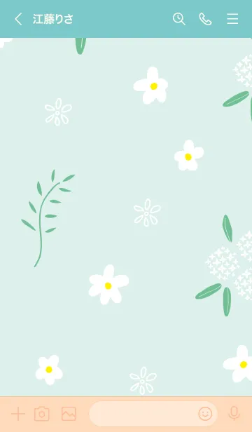 [LINE着せ替え] 白い花々と葉13の画像3