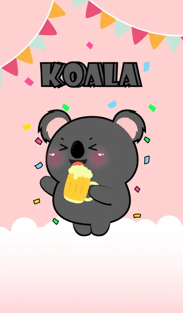 [LINE着せ替え] Cute Black Koala Love Party Theme (JP)の画像1