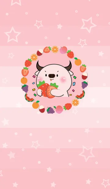 [LINE着せ替え] Simple Pink Buffalo Love Fruit Theme(JP)の画像1