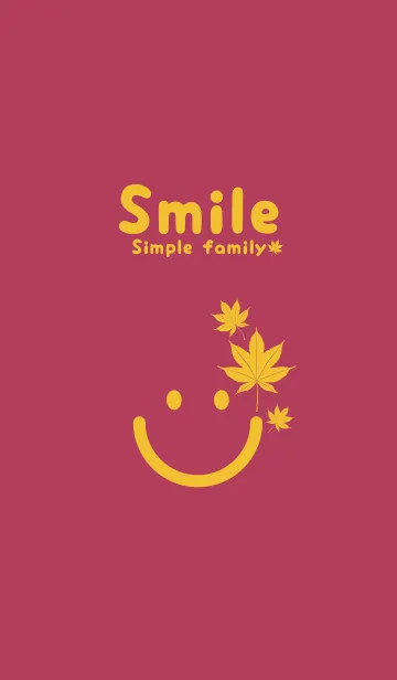 [LINE着せ替え] スマイル＆紅葉 ワインレッドの画像1