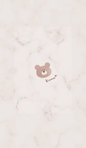 [LINE着せ替え] 水彩クマとマーブル♥ピンクブラウン09_1の画像1
