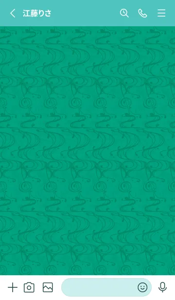 [LINE着せ替え] 和音 流水紋と五線とト音記号 花緑青の画像3