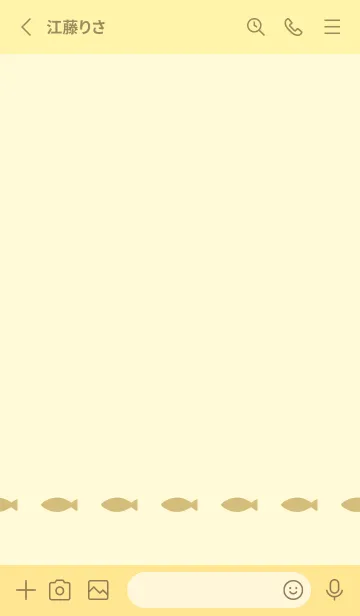 [LINE着せ替え] ねことおさかな(light yellow)の画像3