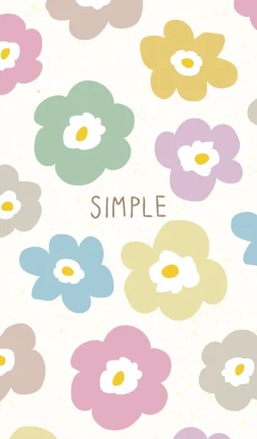 [LINE着せ替え] 北欧風 カラフルお花の画像1