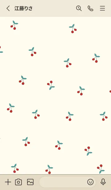 [LINE着せ替え] cherry_pattern #red beigeの画像3