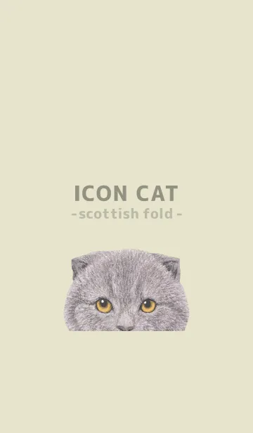 [LINE着せ替え] ICON CAT - スコティッシュ - PASTEL YE/03の画像1