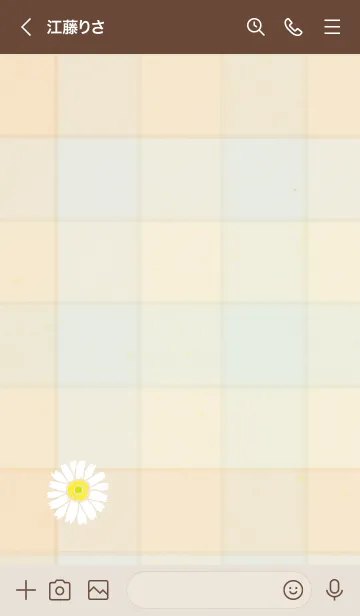 [LINE着せ替え] チェック柄 ガーベラ15の画像3