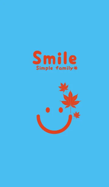 [LINE着せ替え] スマイル＆紅葉 パステルブルーの画像1